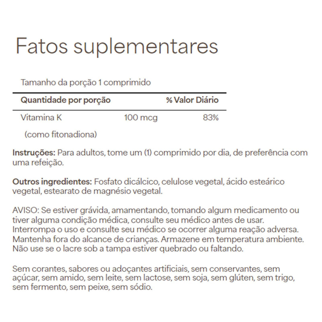 Puritan&#39;s Pride Premium Vitamin K 100mcg, Dieta
