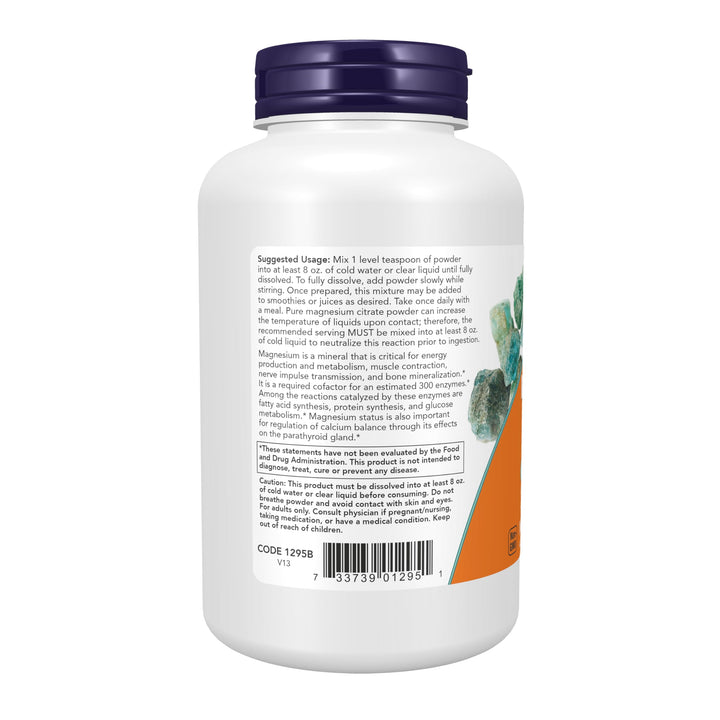 NOW Foods Supplements, Magnesium Citrate Pure Powder, E