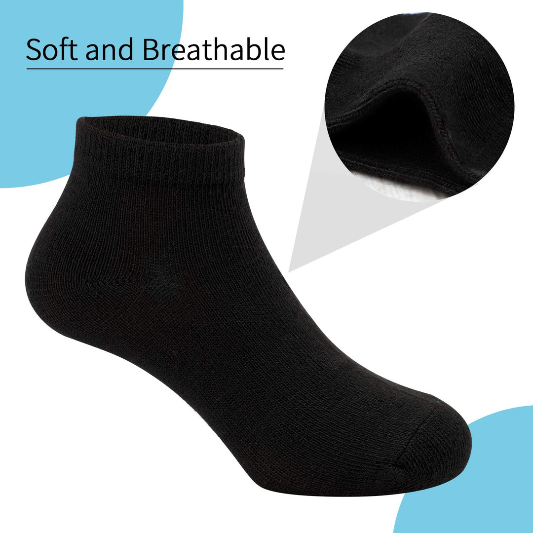 15 Pairs Toddler Low Cut Half Cushion Socks Kids Boys Girls Athletic Ankle Socks