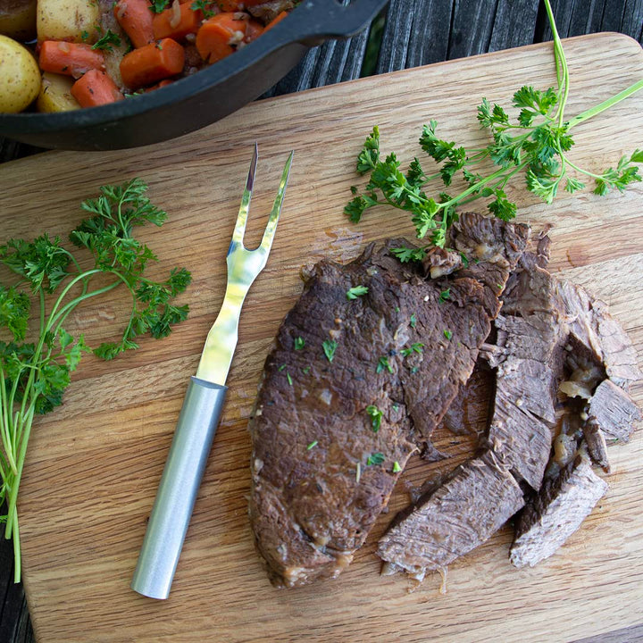 Rada Cutlery Carving Fork – Stainless Steel Tine and Aluminum Handle Made in USA, 9-1/2 Inches