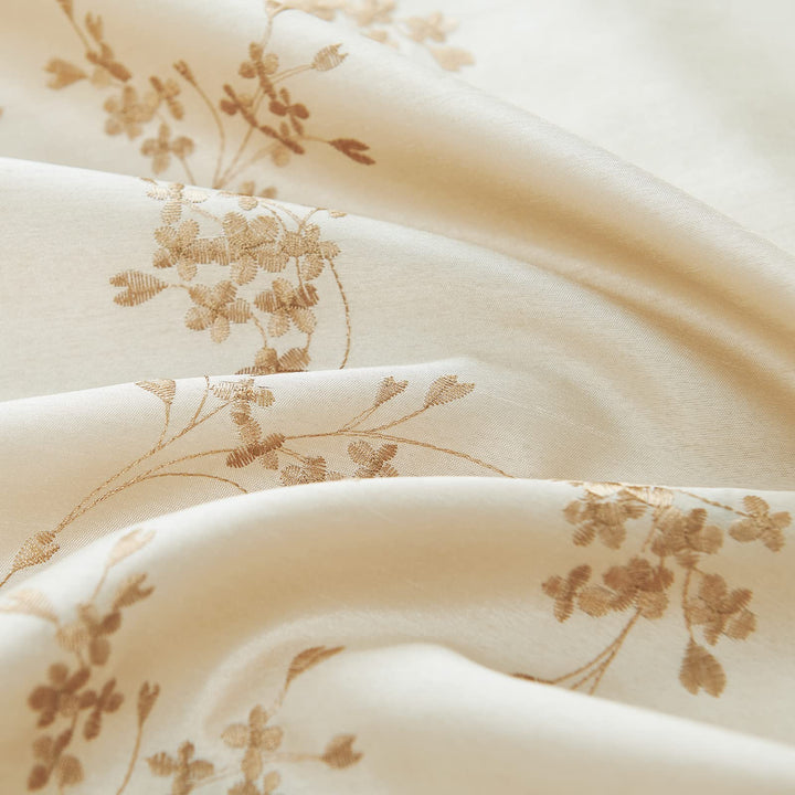 jinchan Floral Curtains Embroidered Curtains for Living