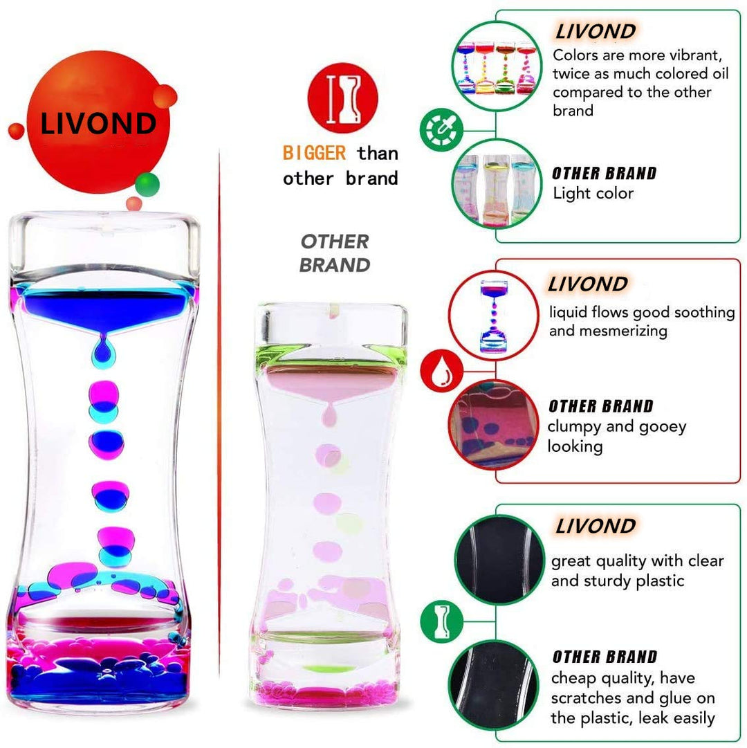 Liquid Motion Bubbler Sensory Timer, 2 Minute – Big Calming Sensory Bubble Toy for Kids with Autism ADHD Anxiety or Special Needs (2 Pack)