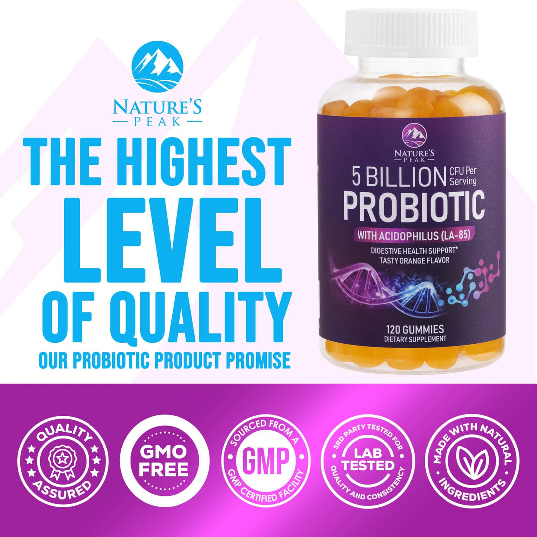 Probiotic Gummies for Women, Men &amp; Teens - 5 Bi