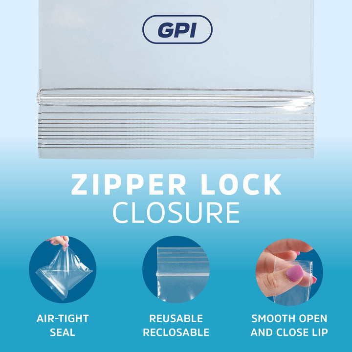 GPI - 100 CASE, 4 x 10 Long, Clear Plastic RECLOSABLE Z