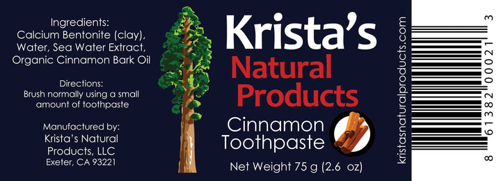 Organic Cinnamon Toothpaste made by Krista&#39;s Na