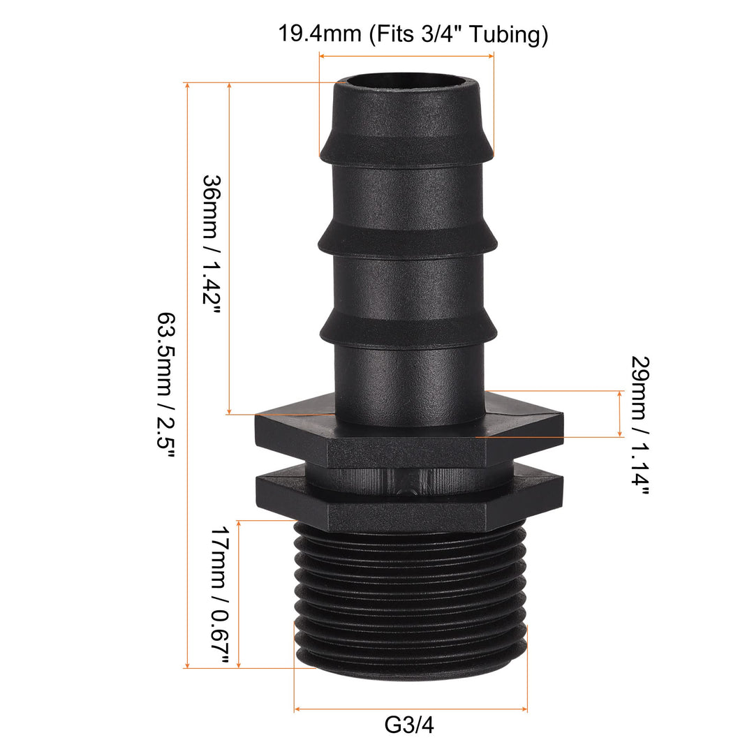 MECCANIXITY Drip Irrigation Fittings 19.4mm Barbed to G