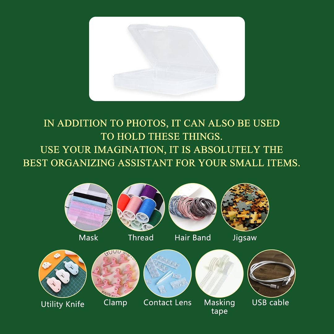 Transparent 5 x 7 Photo Storage Boxes - Photo Organizer Cases Photo Keeper Picture Storage Containers Box for Photos - 10 Pack (Clear)