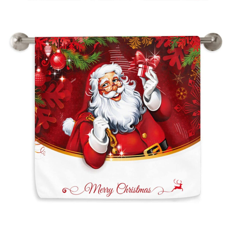 Vintage Santa Claus Kitchen Dish Towel Soft Highly Absorbent Merry Christmas Hand Towel Home Decorative Multipurpose for Bathroom Hotel Gym and Spa 15.7 x 27.5 Inches