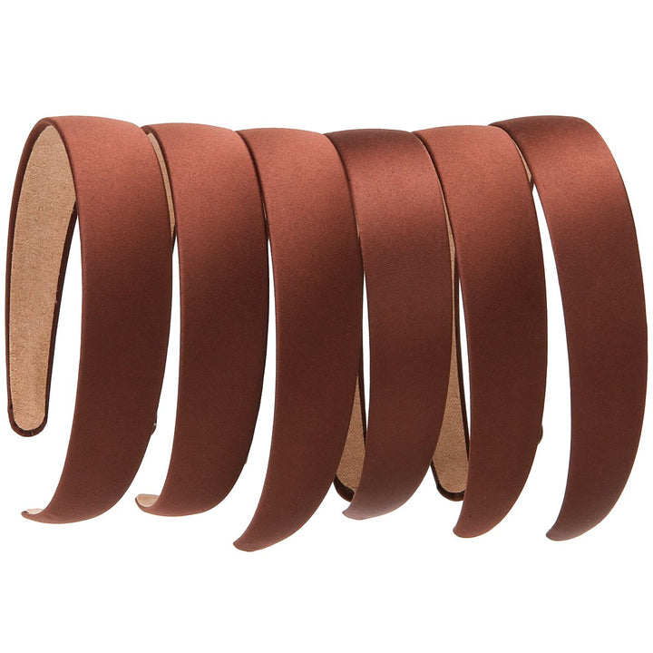 6 Pcs Brown: Loneedy 6 Hard Headbands, 1 Inch Wide Non-Slip Ribbon Hairband For Women (6 Pcs Brown)