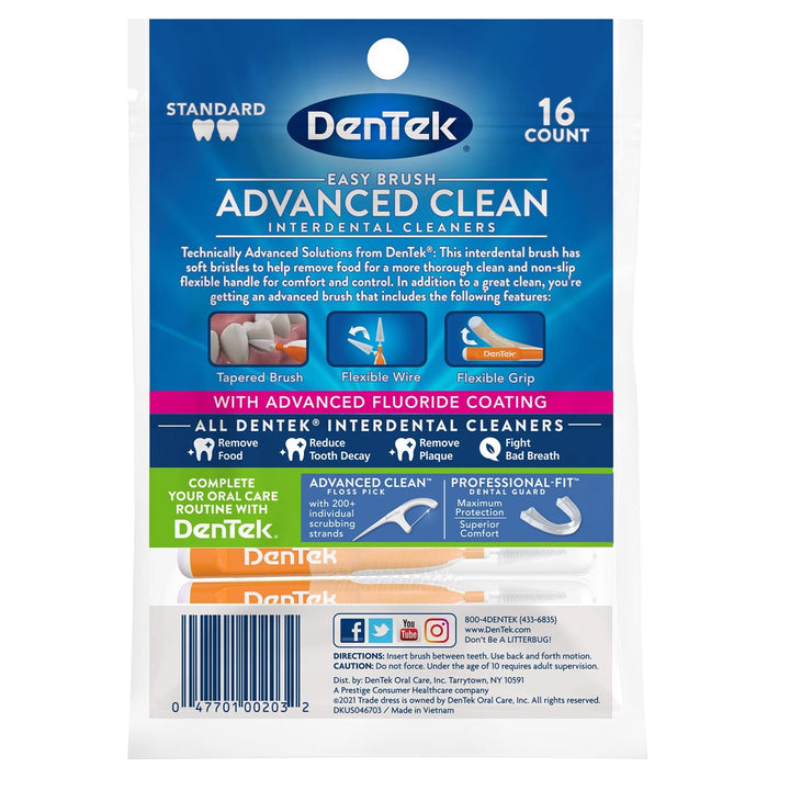 Dentek Easy Brush Interdental Cleaners, 16 Count