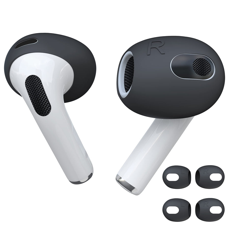 Upgraded Cover for AirPods 3 [Fit in Case] Anti Scratches Add Grip Sport Ear Tips [US Patent Registered] Compatible with AirPods 3rd Generation (Black)