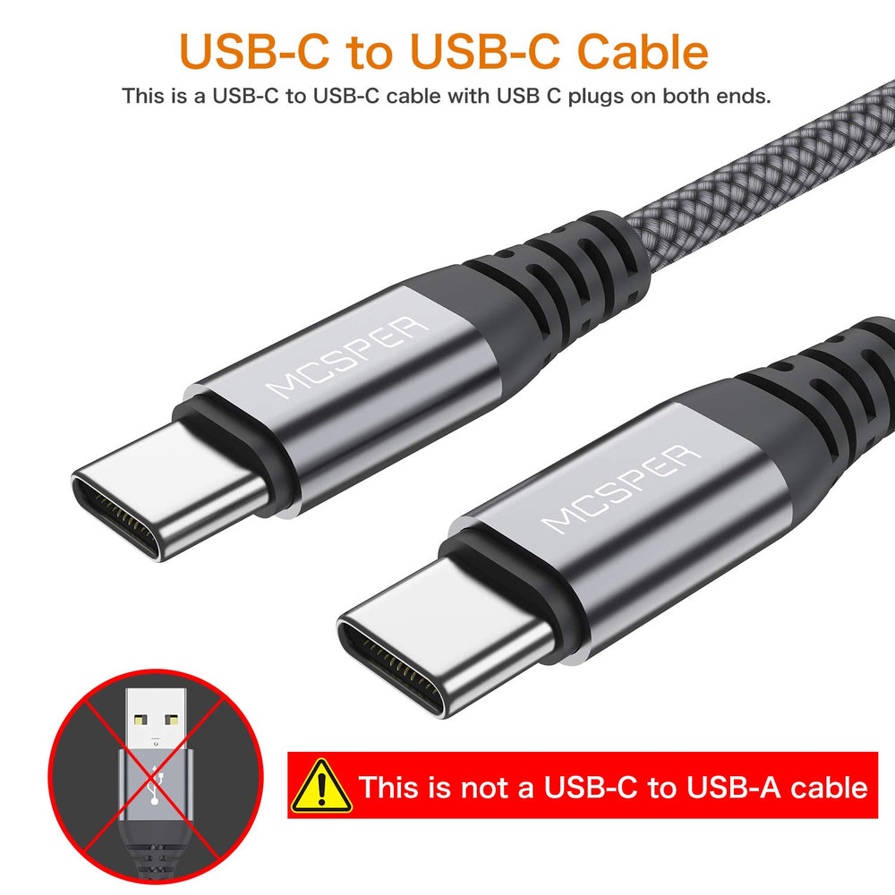 Short USB C to USB C 60W Cable(2 Pack 0.5Ft), Type C Fa