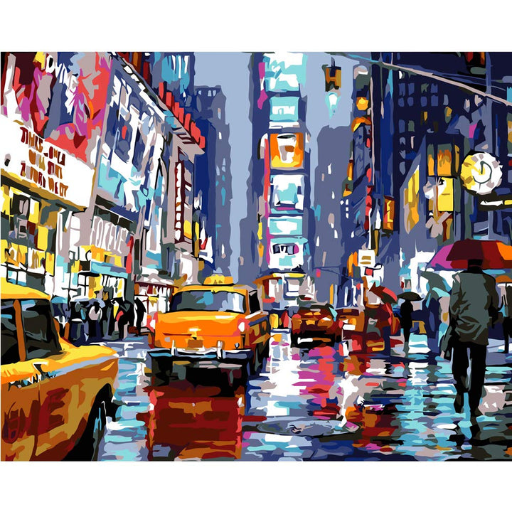Paint by Numbers for Adults Beginner,Times Square ,Landscape Street Scenery,Manhattan City Night View 16 x 20 Inch