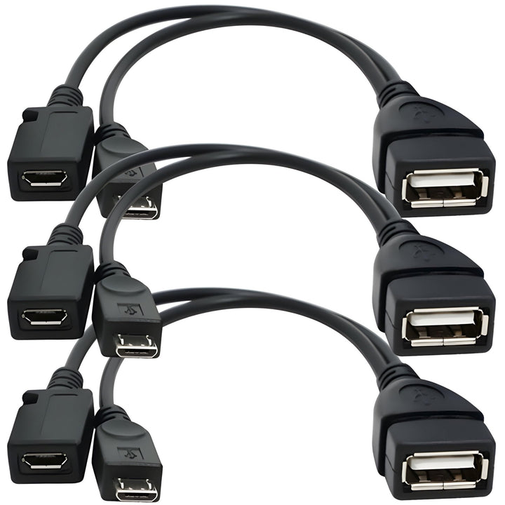 [3 Pack] USB Port Adapter, Micro OTG Cable and Power - Compatible with fireSticks, Streaming Media Devices, Rii and Logitech Keyboards, and Nintendo Switch, SNES, NES Classic