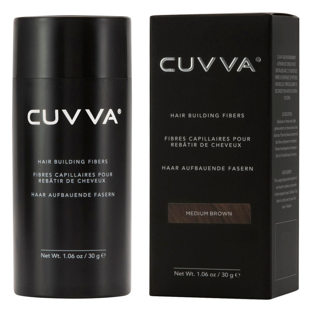 Hair Building Fibers for Fine & Thinning Hair (MEDIUM BROWN) - Thicker Looking Hair in 15 Seconds - 13 Different Shades for Men & Women - 1.06oz