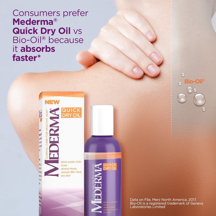 Mederma Skin Care Quick Dry Oil for Stretch Marks, 3.4 Oz