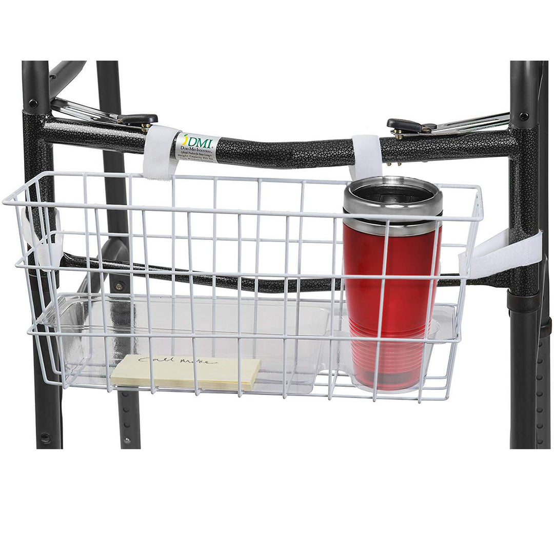 HealthSmart Walker Storage Basket with Cup Holder and I