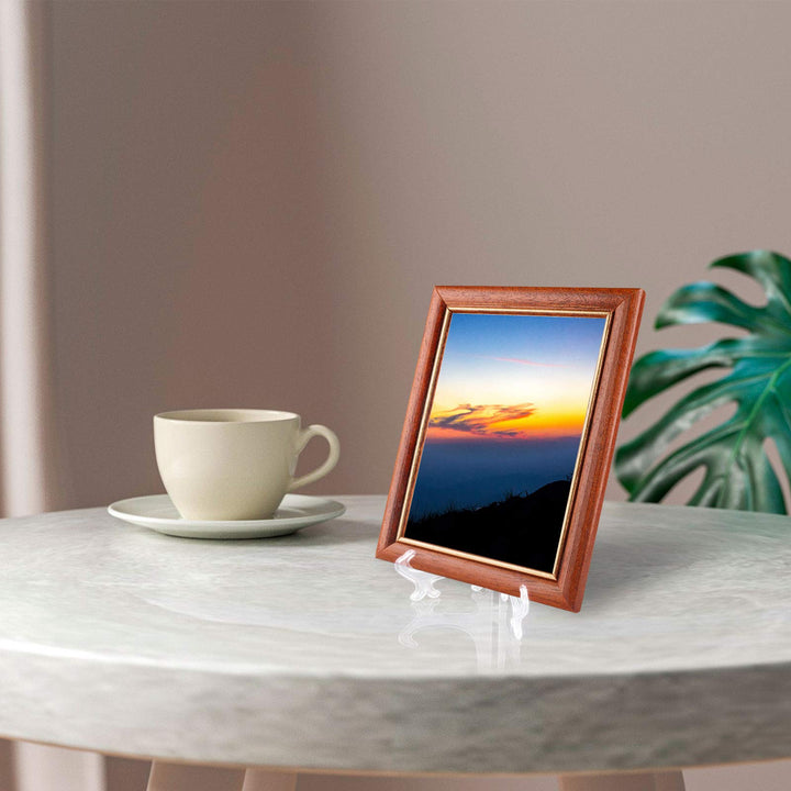 20 Pack Plastic Easel Plate Stands for Display Pictures, Photo, Dish, Art Pieces, Certificates, Placecard, Posters, Envelopes and Small Boards, 2 Size 3 6 (Clear)