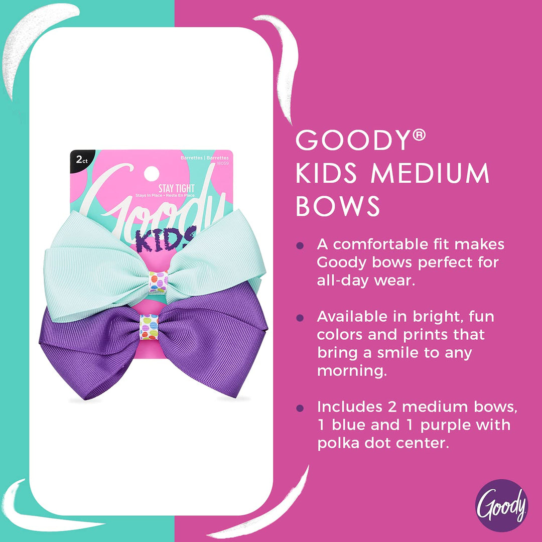 GOODY KIDS BLUE PURPLE MED BOWS 2CT
