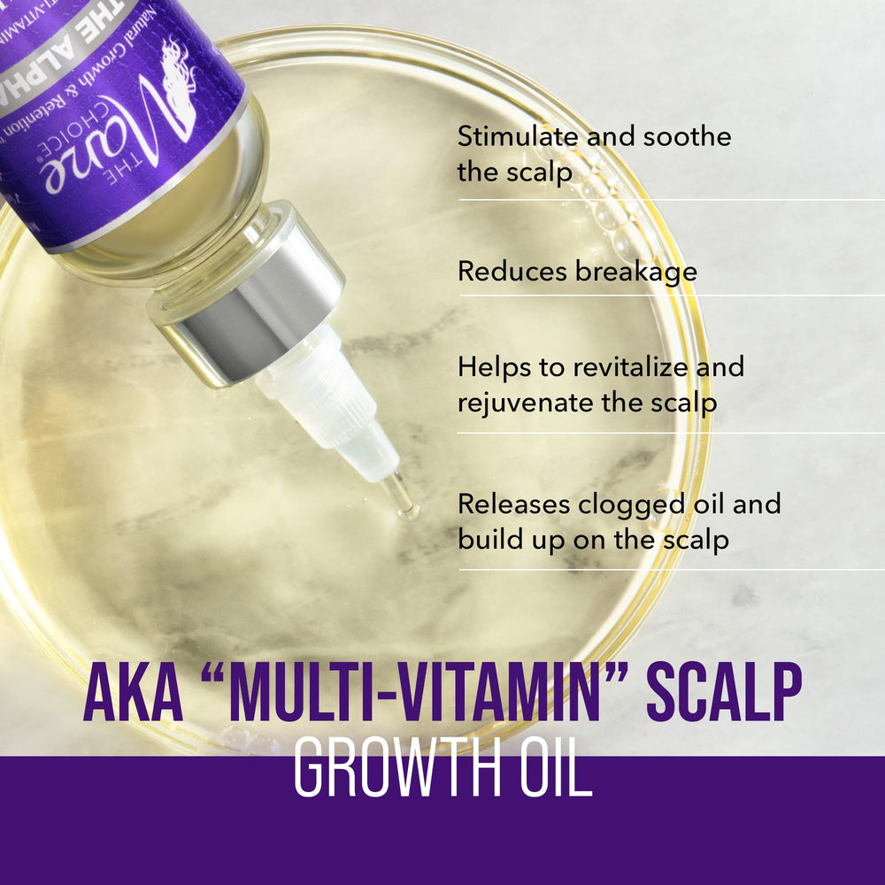 Alpha Multi-Vitamin Scalp Hair Growth Oil, 4 Fl Oz, 1 Pack, Nourishing Scalp Oil with Biotin, Vitamin C, Rosemary, Rice Extract, Jojoba, Tea Tree & Castor Oil, Lightweight & Non-Greasy
