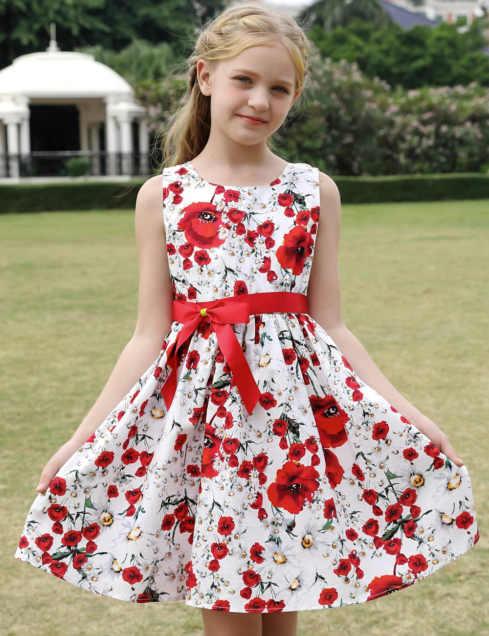Party Floral Little Girls Toddler Summer Dresses Clothes,E35,7-8 Years(140)