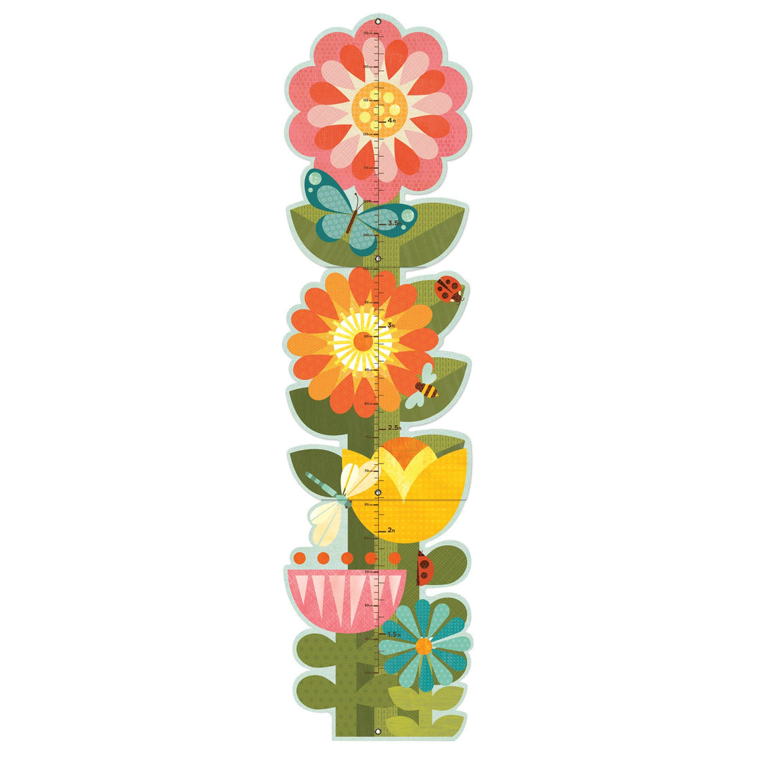 Petit Collage Folding Growth Chart, Garden Flowers