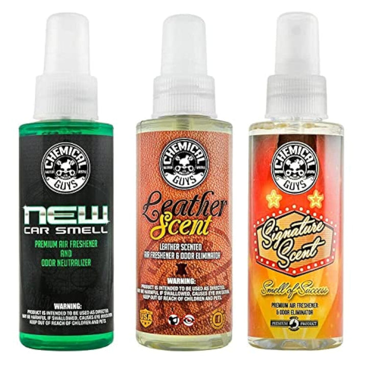 AIR_301_04 New Car/Leather/Signature Scent Sample Kit, Great for Cars, Trucks, SUVs, RVs, Home, Office &amp; More (4 fl oz - 3 Items)