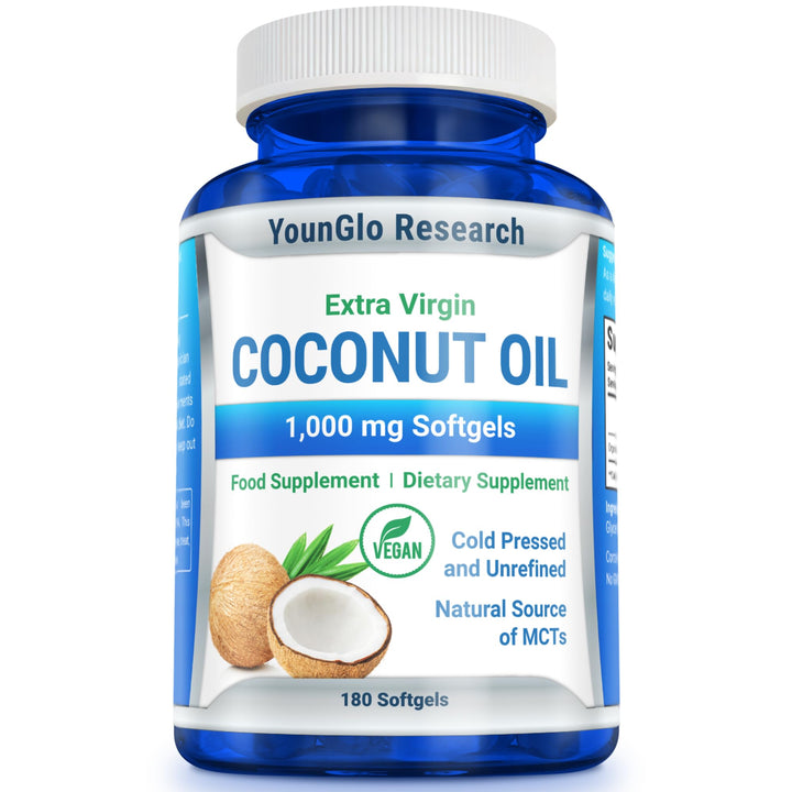 YounGlo Research Coconut Oil 1000 mg 100% Cold-Pressed 