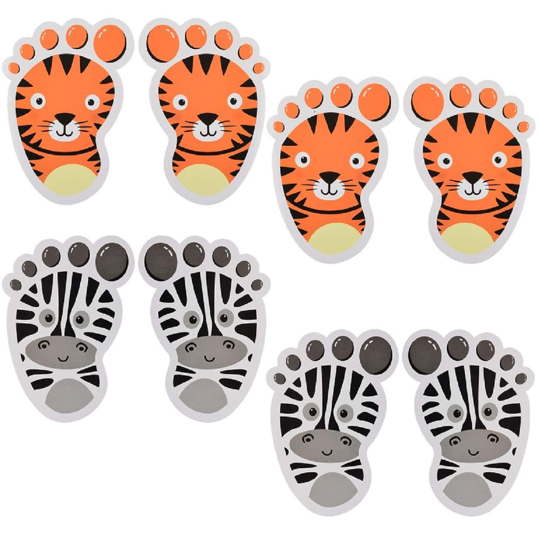 30 Pairs Floor Stickers Self-Adhesive Floor Decals Social Distance Footprint Stickers for Nursery Bedroom Living Room, 2 Colors (Style A)