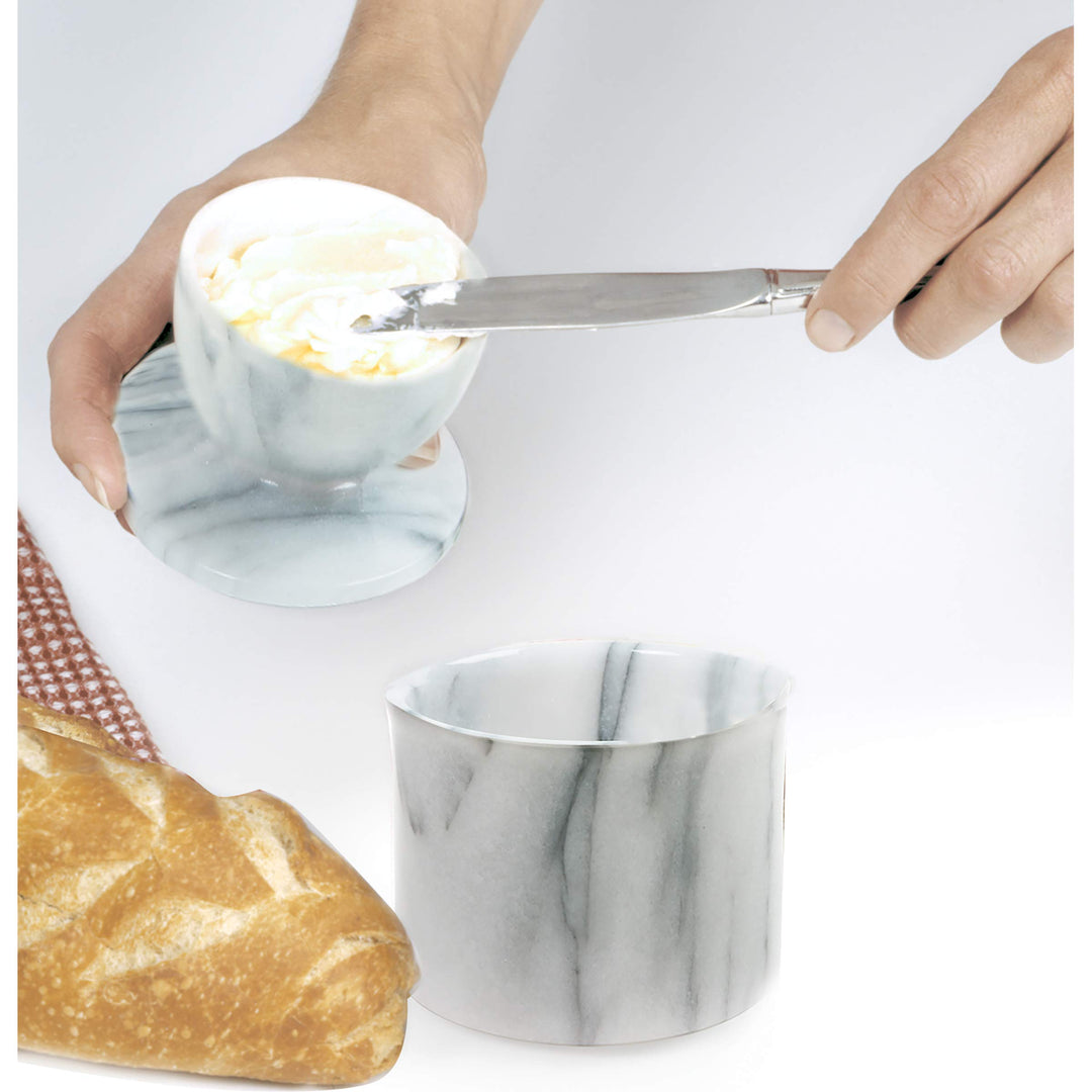Norpro Marble Butter Keeper, Off-White