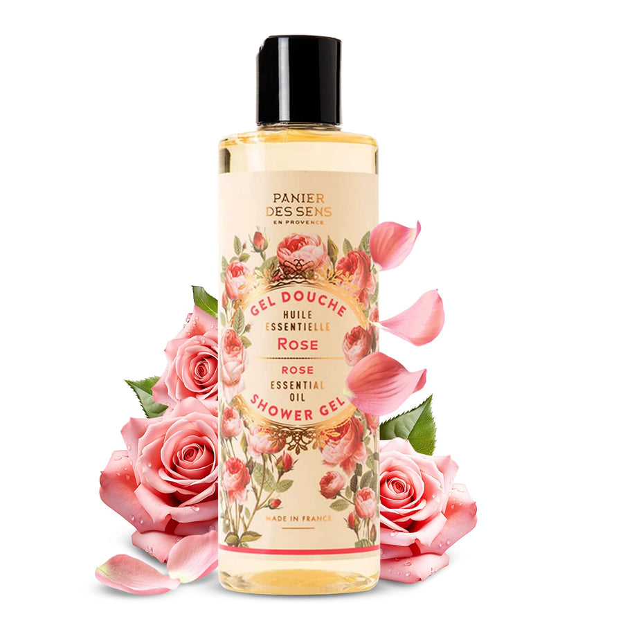 – Rose Shower Gel - Foaming Body Wash Women & Men - Moisturizing Body Soap with Shea Oil - 96% Natural Ingredients Body Care - Vegan Liquid Body Wash - 8,45 floz