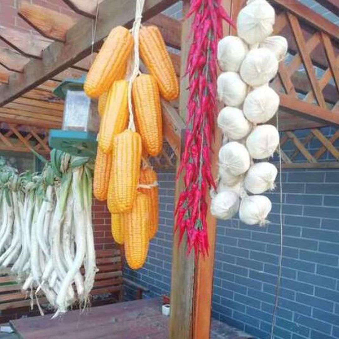 5 Strings Simulation Artificial Lifelike Fake Vegetable Artificial Garlic Red Pepper Onion Hanging String Foam Vegetables for Home Kitchen Decor Photography Props (Red Chili)
