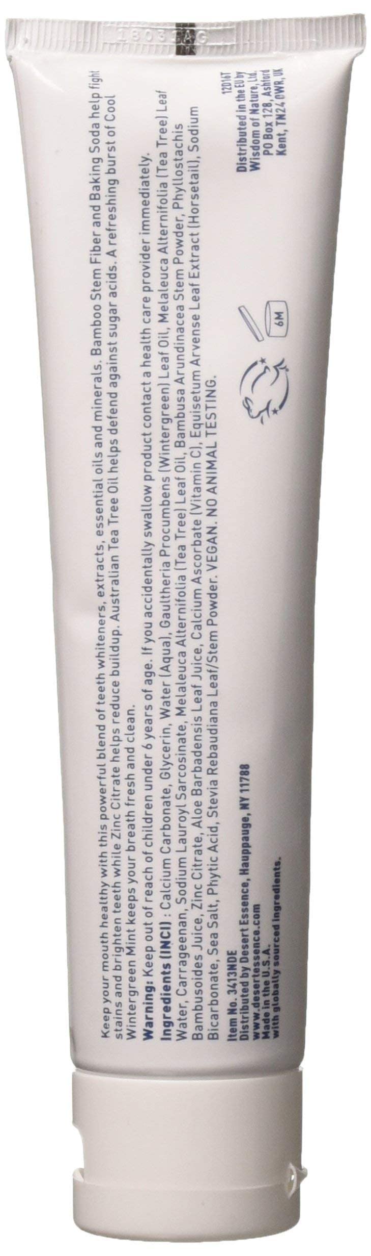 Desert Essence Toothpaste, Tea Tree Whitening Mint, 6.25 Ounce