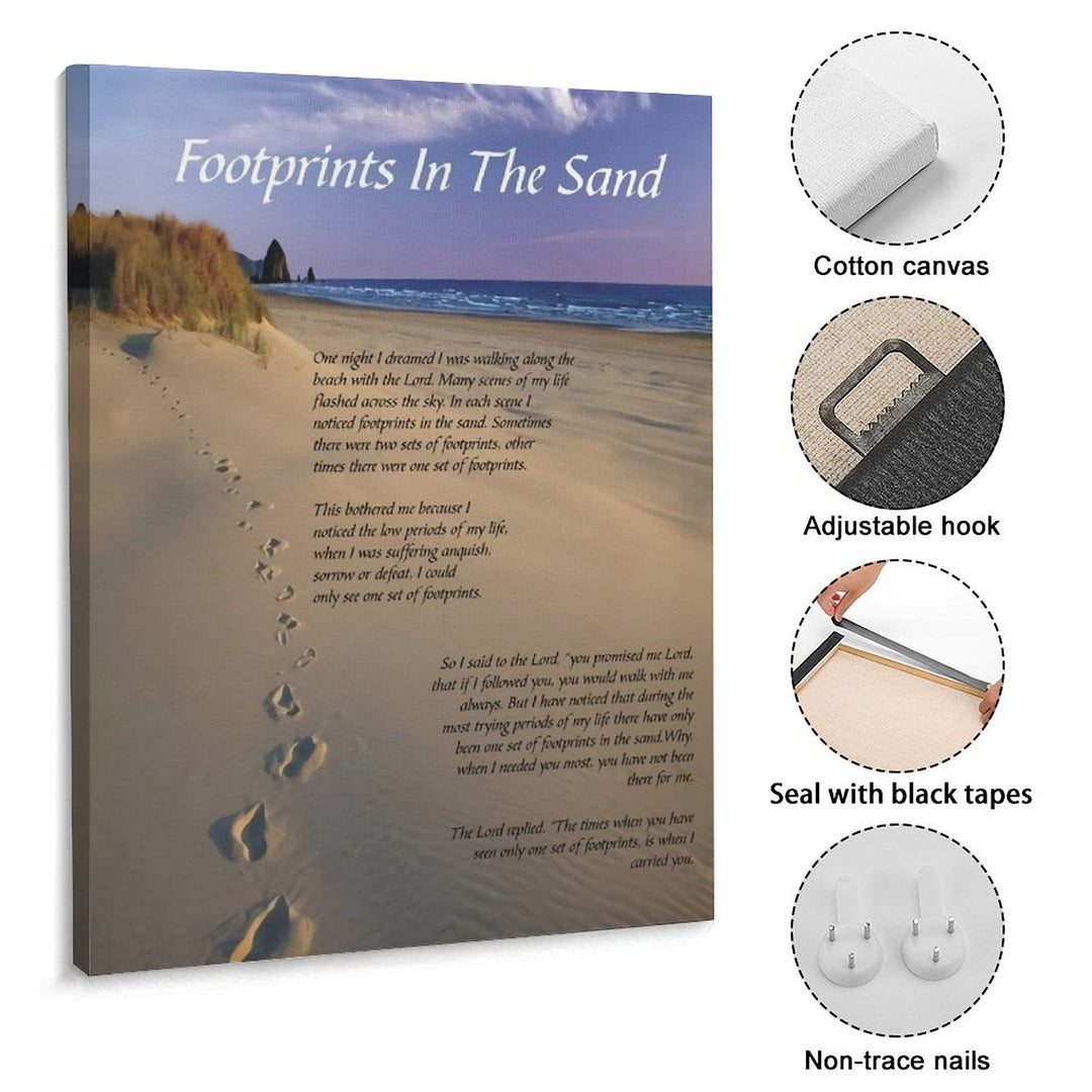 Kuroseha Footprints in The Sand Poem Paintings Print Ca