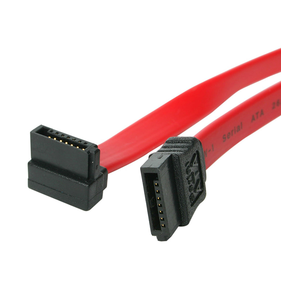 6in SATA to Right Angle SATA Serial ATA Cable - 6in SATA Cable - left angle SATA Cable - angled SATA Cable, Red (SATA6RA1)