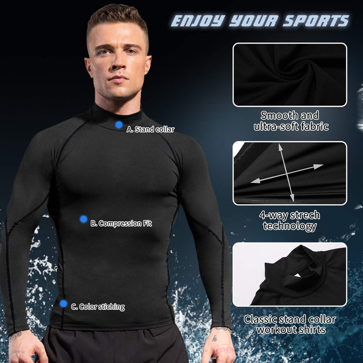 Men&#39;s Compression Shirts Long Sleeve Athletic W