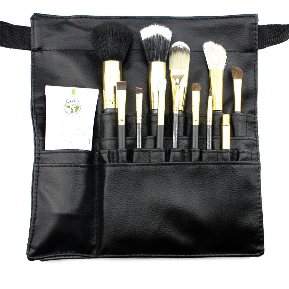 22 Pockets Professional Cosmetic Makeup Brush Bag with Artist Belt Strap for Women (Brush Not Included)