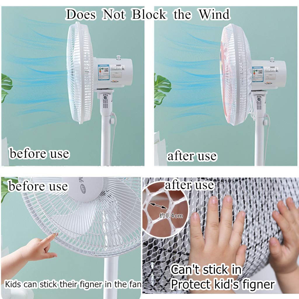 2 Pack-18 Fan Safety Protection Cover,Kid Children Finger Protect Fan Net Guard,Washable Pedestal Fan Dustproof Cover,Summer Home Fan Safety Dust Cover for Parents of Toddlers(1pcs/Black+1pcs/White)
