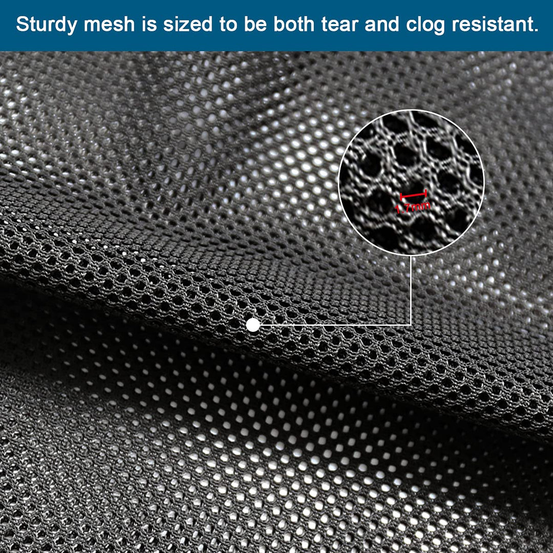 Large Pump Barrier Bag, 17.8x 17.8 Pond Pump Filter Bag, Black Drawstring Pump Mesh Bag for Pond Biological Filters