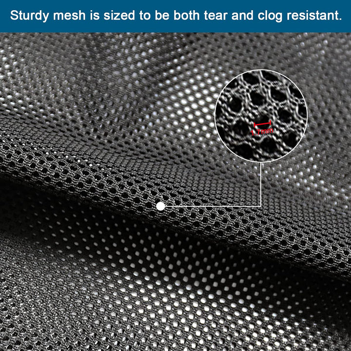 Large Pump Barrier Bag, 17.8x 17.8 Pond Pump Filter Bag, Black Drawstring Pump Mesh Bag for Pond Biological Filters