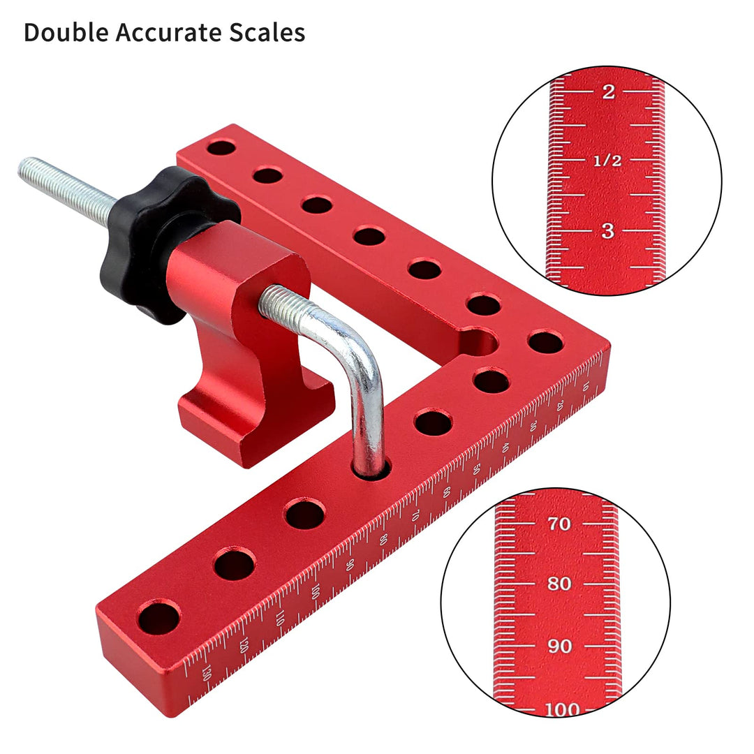 90 Degree Positioning Squares, Right Angle Clamps 5.5 x 5.5(14 x 14cm) Aluminum Alloy Woodworking Carpenter, Corner Clamping Square Tool for Picture Frames, Boxes, Cabinets or Drawers(4 Pack)