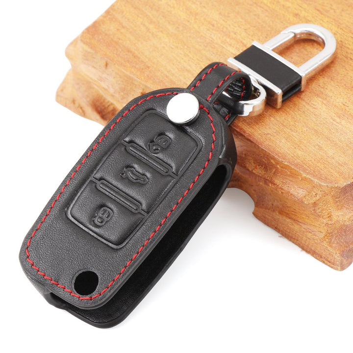 Leather Key Cover Case Bag Keyless Fit for Volkswagen Tiguan Vw Jetta Mk6 Golf Polo Passat Cc Bora Skoda Fabia Octavia Superb