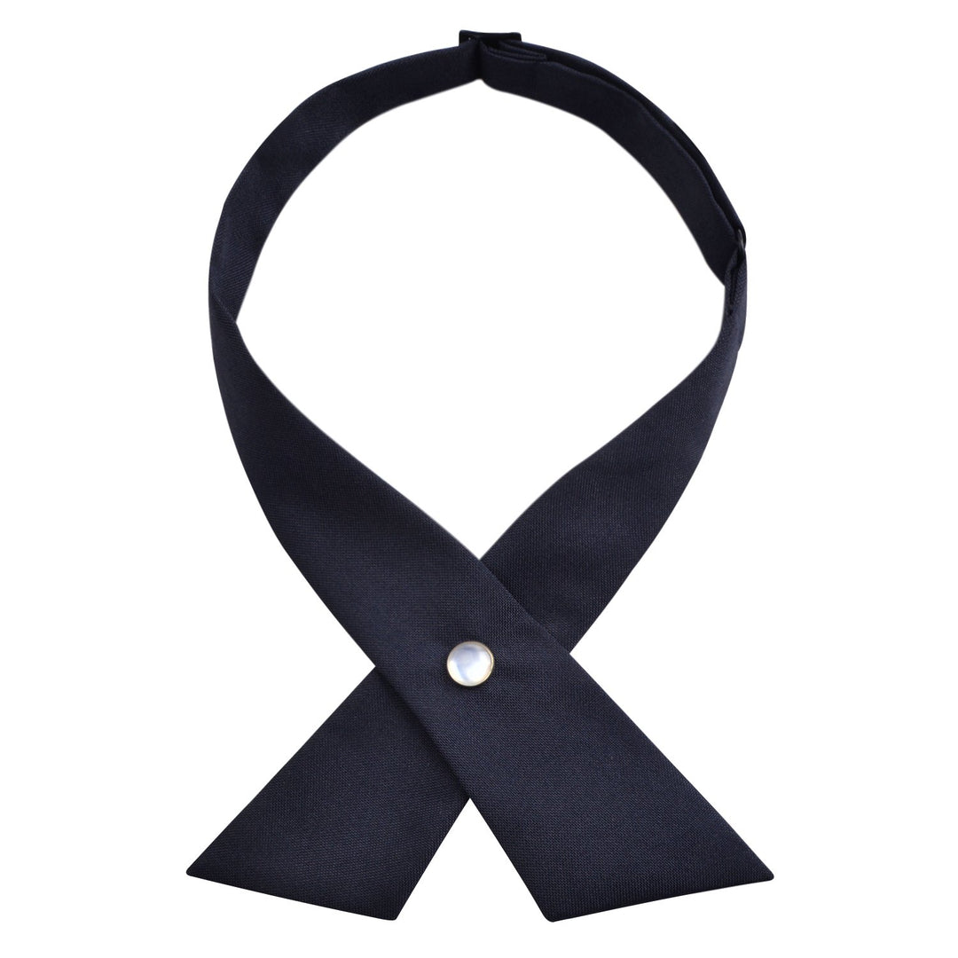 Adjustable Criss-Cross Bow tie School Uniform Pre-tied Bowknot for Women/Men/Girls/Boys, Dark Navy