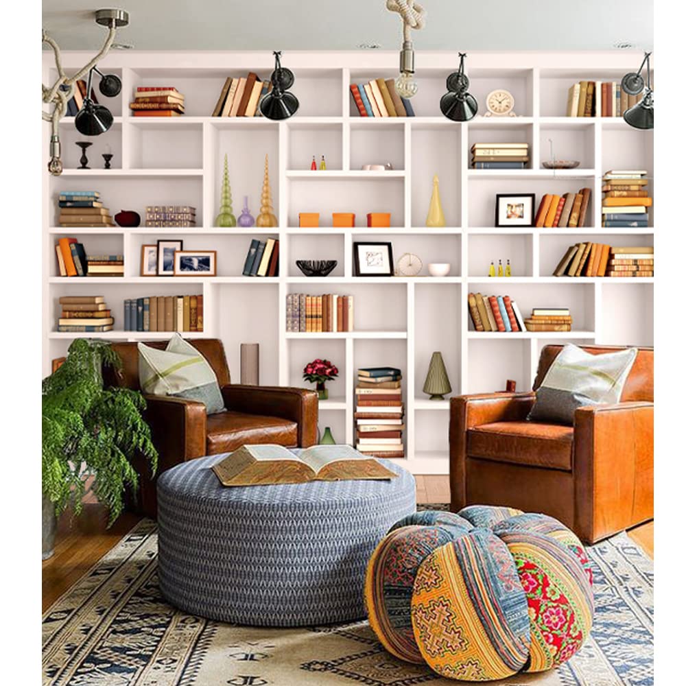Maijoeyy 7x5ft White Bookshelf Backdrop Bookcase Backdr