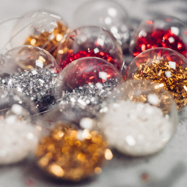 70mm Clear Fillable Plastic Christmas Balls Ornament, 10Pcs DIY Craft Xmas Tree Decor Balls Fillable Bauble Ornament Balls for Holiday Wedding Party Decoration(70mm)