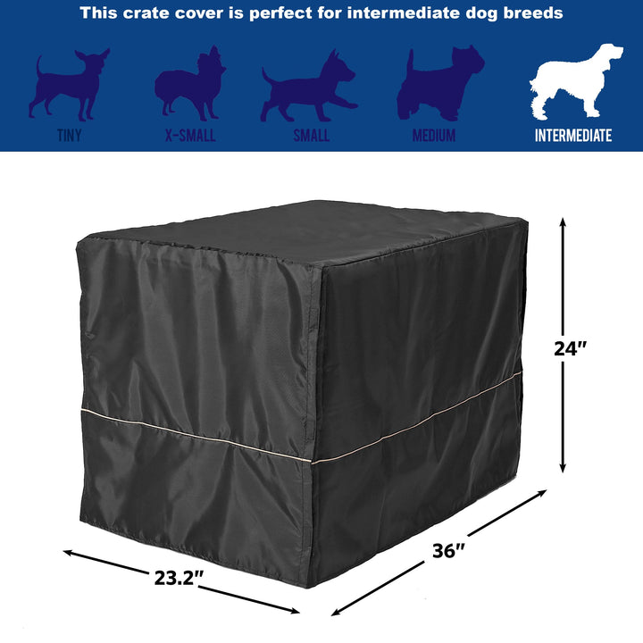 Dog Crate Cover, Privacy Dog Crate Cover Fits Midwest Dog Crates, Crate Cover Only, Machine Wash &amp; Dry, Black, 36-Inch