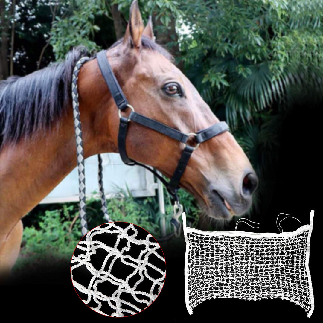 Homend Full Day Slow Feed Hay Net Bag Horse Feeding Large Feeder Bag with Small Holes Feed Horse for Two Days Reduces Horse Feeding Anxiety and Behavioral Issue (47.2 Length x 35.4 Width)