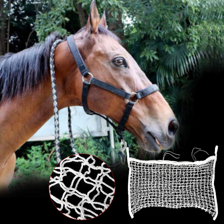 Homend Full Day Slow Feed Hay Net Bag Horse Feeding Large Feeder Bag with Small Holes Feed Horse for Two Days Reduces Horse Feeding Anxiety and Behavioral Issue (47.2 Length x 35.4 Width)