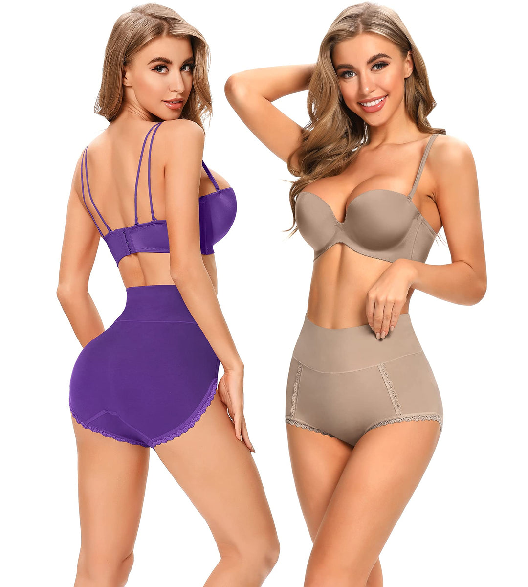 Womens Underwear Cotton High Waisted Postpartum Stretch Panties Soft Breathable Plus Size Briefs for Ladies XXX-Large