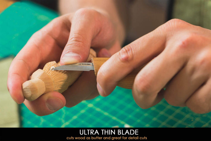 Wood Carving Knife C15 1.5 Wood Whittling Knife for Details Wood Carving Knives - Chip Carving Knife Woodworking Wood Carving Tools for Beginners and Kids Whittling Tools